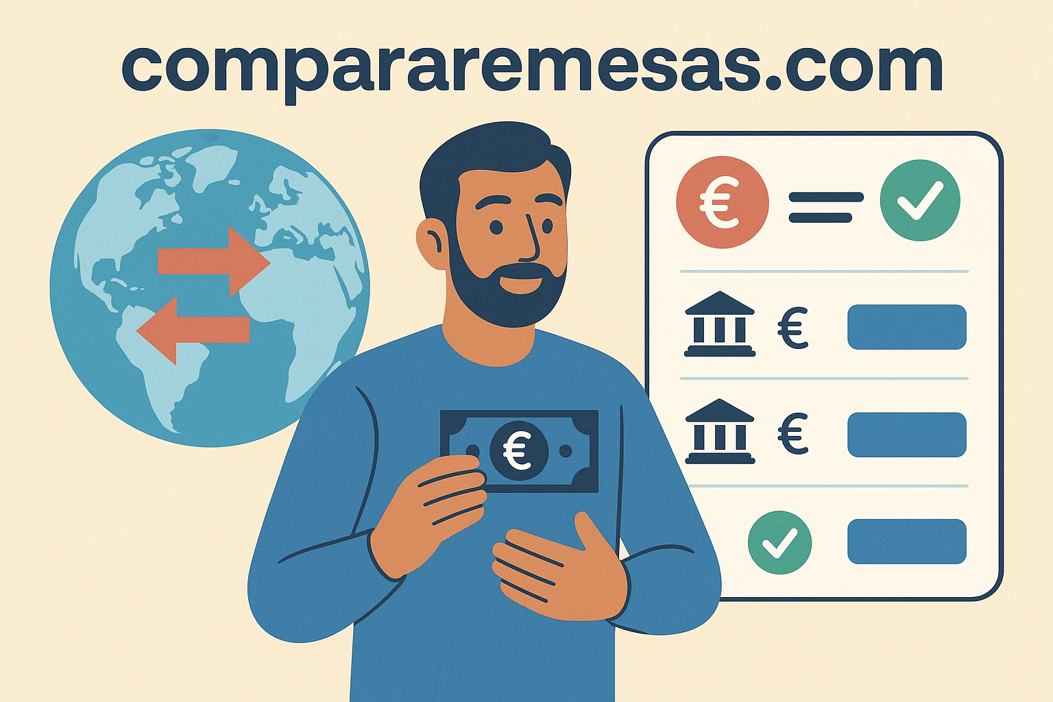Compara comisiones, tiempos y empresas como Ria, Western Union y MoneyGram, Remitly, Wise. Consejos reales para enviar dinero seguro